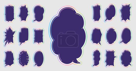 Illustration for Speech bubbles of various shapes with a semi-stereoscopic design. Vector data that is easy to edit. - Royalty Free Image