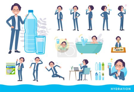 Ilustración de Un conjunto de hombre de negocios beber agua. Es arte vectorial tan fácil de editar. - Imagen libre de derechos