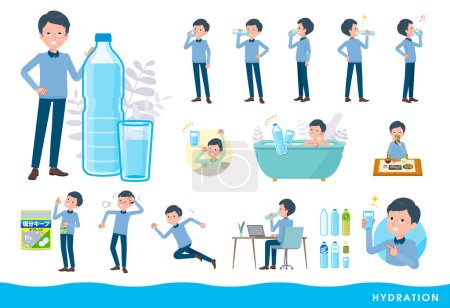 Ilustración de Un conjunto de papá bebiendo agua.Es arte vectorial tan fácil de editar. - Imagen libre de derechos