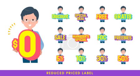 Illustration for A set of dad with a great deal POP in English.It's vector art so easy to edit. - Royalty Free Image