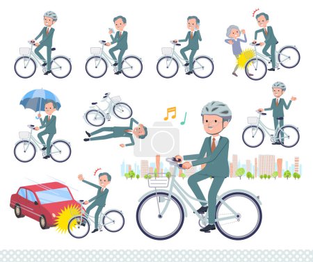 Ilustración de Un conjunto de hombre presidente de negocios montar un ciclo de la ciudad.Es arte vectorial tan fácil de editar. - Imagen libre de derechos