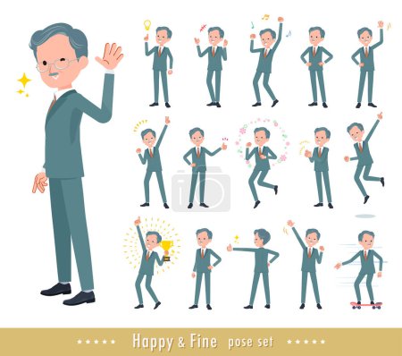 Ilustración de Un conjunto de hombre presidente de negocios en un alegre pose.It es arte vectorial tan fácil de editar. - Imagen libre de derechos