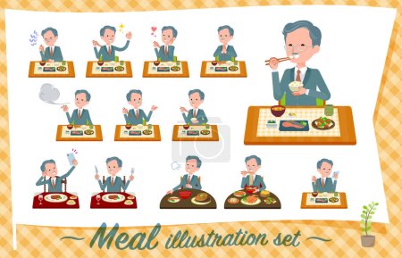 Téléchargez les illustrations : Un ensemble de président d'entreprise homme sur meals.It est vectoriel art si facile à éditer. - en licence libre de droit