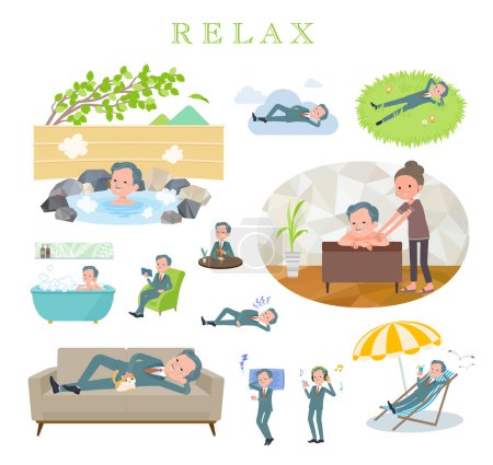 Ilustración de Un conjunto de hombre presidente de negocios sobre relaxing.It arte vectorial tan fácil de editar. - Imagen libre de derechos