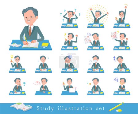 Ilustración de Un conjunto de hombre presidente de negocios en estudio. es arte vectorial tan fácil de editar. - Imagen libre de derechos