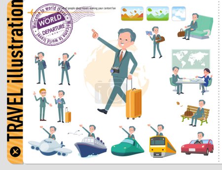 Ilustración de Un conjunto de hombre presidente de negocios en travel.It es arte vectorial tan fácil de editar. - Imagen libre de derechos