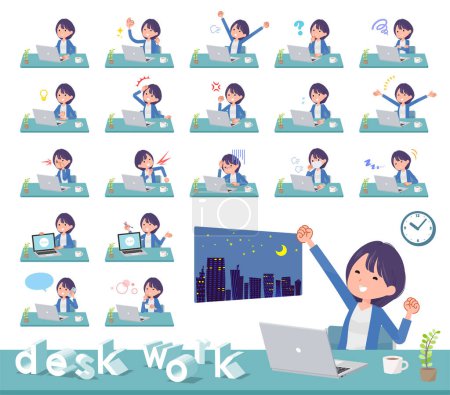 Illustration for A set of Public relations women on desk work.It's vector art so easy to edit. - Royalty Free Image