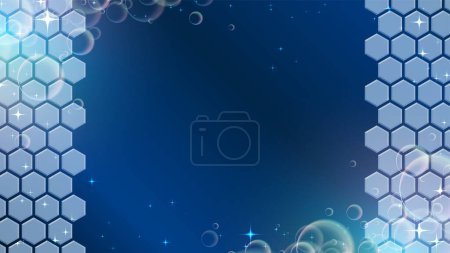 Illustration for Blue hexagon pattern background.Vector data that is easy to edit. - Royalty Free Image