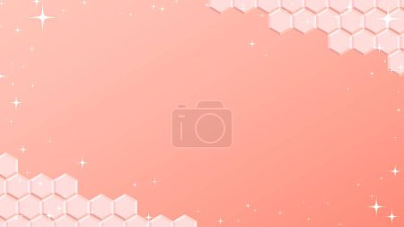 Illustration for Pale pink hexagon pattern background.Separate top and bottom diagonally.Vector data that is easy to edit. - Royalty Free Image