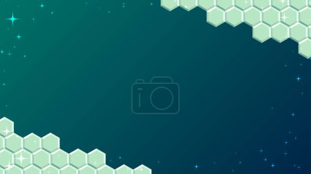 Illustration for Green hexagon pattern background.Separate top and bottom diagonally..Vector data that is easy to edit. - Royalty Free Image