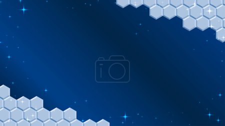 Illustration for Blue hexagon pattern background.Separate top and bottom diagonally.Vector data that is easy to edit. - Royalty Free Image