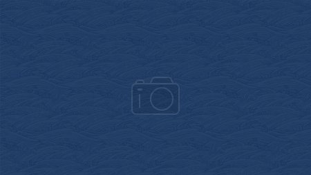 Téléchargez les illustrations : Bleu marine style japonais vague motif fond de conception. Données vectorielles faciles à modifier. - en licence libre de droit