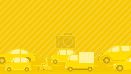 Illustration for Car and road heading design. yellow. Vector data that is easy to edit. - Royalty Free Image
