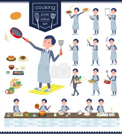 Ilustración de Un conjunto de consultor de trabajo hombre sobre cooking.It arte vectorial tan fácil de editar. - Imagen libre de derechos