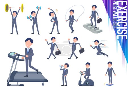 Illustration for A set of consultant job man on exercise and sports.It's vector art so easy to edit. - Royalty Free Image