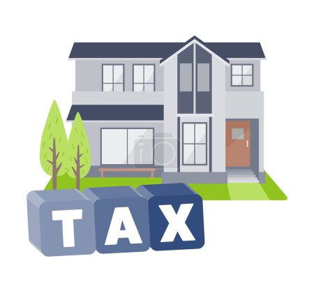 Téléchargez les illustrations : Immobilisations tax _ housing.Art vectoriel facile à modifier. - en licence libre de droit