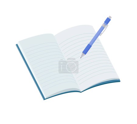 Ilustración de Cuaderno y lápiz. Arte vectorial que es fácil de editar. - Imagen libre de derechos