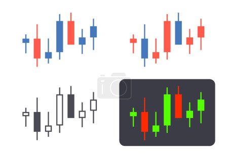 Illustration for Stock price chart candlestick. Vector art that is easy to edit. - Royalty Free Image
