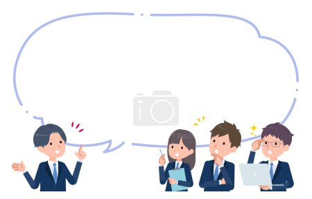 Illustration for Student surprised by proposal with speech bubble. Vector art that is easy to edit. - Royalty Free Image