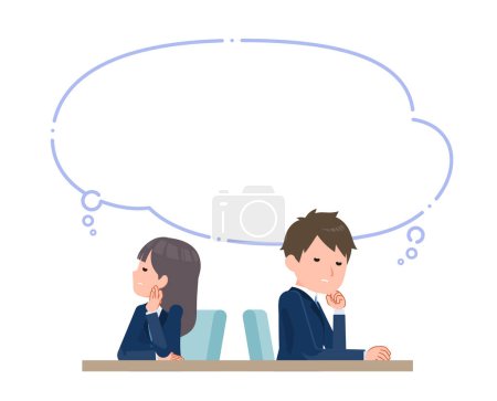 Dissatisfied senior couple.speech bubble.Vector art that is easy to edit.