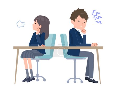 Dissatisfied senior couple.speech bubble.Vector art that is easy to edit.