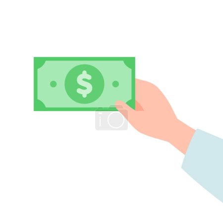 Illustration for Hand holding dollar bill. Vector illustration that is easy to edit. - Royalty Free Image