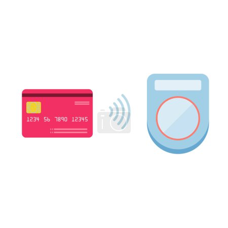 Ilustración de Método de pago con tarjeta de crédito _ contactless - Imagen libre de derechos