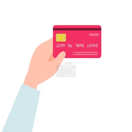 Illustration for Hand holding credit card. Vector illustration that is easy to edit. - Royalty Free Image