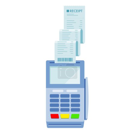 IC card reader and receipt. Vector illustration that is easy to edit.