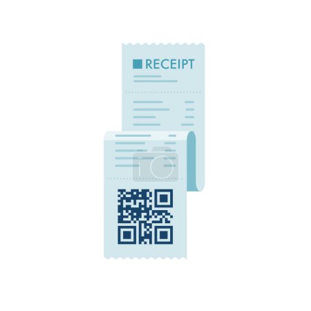 Receipt with QR code. Vector illustration that is easy to edit.