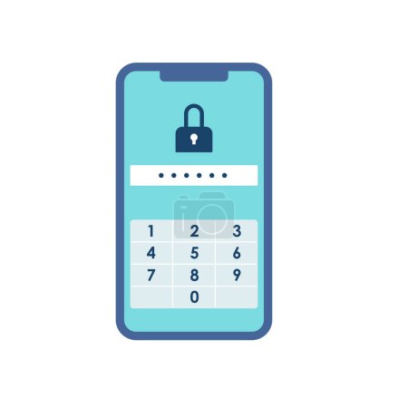 Illustration for Smartphone password screen. Vector illustration that is easy to edit. - Royalty Free Image