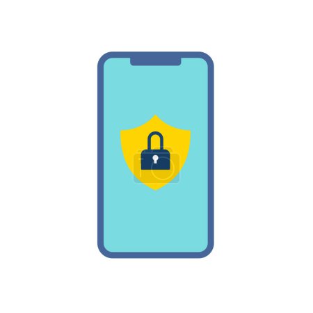 Smartphone security. Vector illustration that is easy to edit.