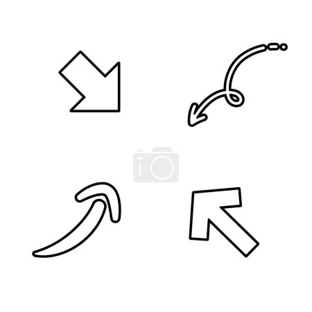 Téléchargez les illustrations : 4 types de flèches. Illustration vectorielle facile à éditer. - en licence libre de droit