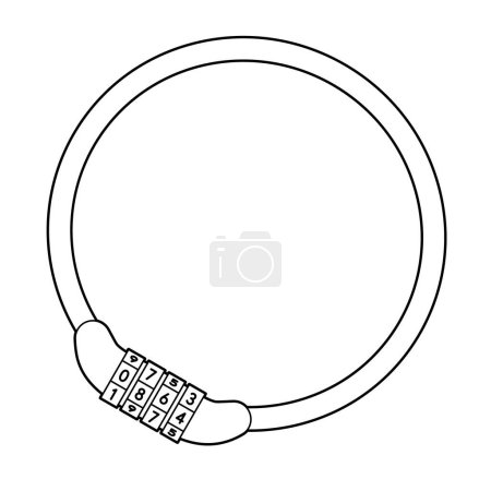 Bicycle dial wire lock.Vector illustration that is easy to edit.