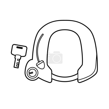 Bicycle ring key lock.Vector illustration that is easy to edit.