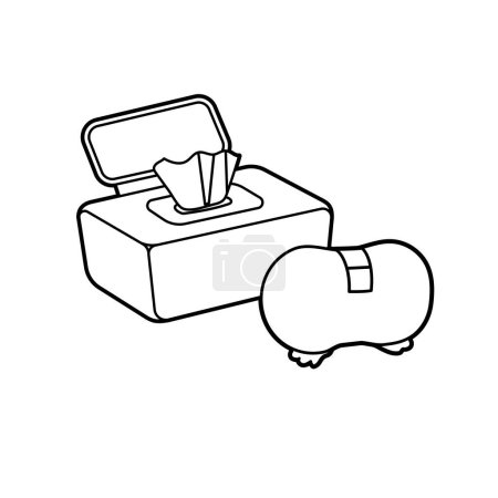 Butt wipes and diapers. Vector illustration that is easy to edit.