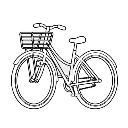 Diagonalwinkel Fahrrad. Mamachari. Einfach zu bearbeitende Vektorillustration.
