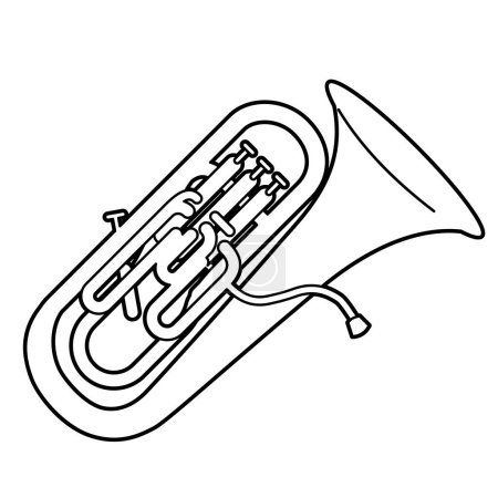 Illustration for Euphonium. Vector illustration that is easy to edit. - Royalty Free Image