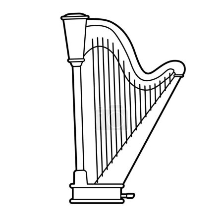 Téléchargez les illustrations : Harpe. Illustration vectorielle facile à éditer. - en licence libre de droit