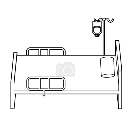 Illustration for Bed in the hospital room.Vector illustration that is easy to edit. - Royalty Free Image