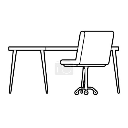 Téléchargez les illustrations : Bureau et chaise. Illustration vectorielle facile à éditer. - en licence libre de droit
