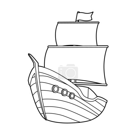 Téléchargez les illustrations : Old Ship.Illustration vectorielle facile à éditer. - en licence libre de droit