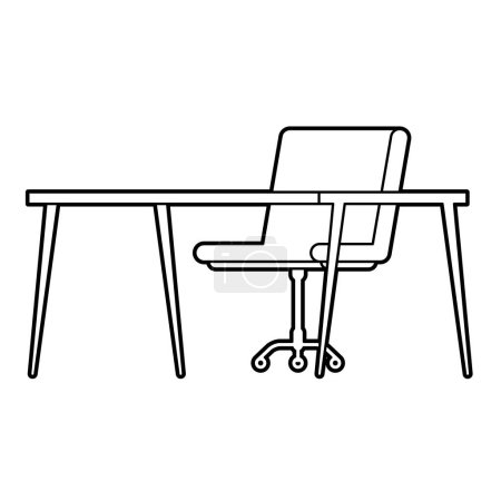 Illustration for Office desk and chair.Diagonally forward.Vector illustration that is easy to edit. - Royalty Free Image