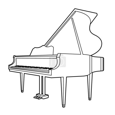 Téléchargez les illustrations : Piano. Vector illustration that is easy to edit. - en licence libre de droit