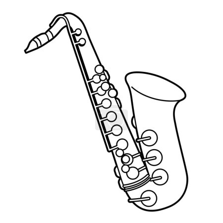 Téléchargez les illustrations : Saxophone. Illustration vectorielle facile à éditer. - en licence libre de droit