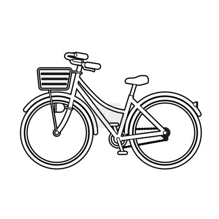 Illustration for Sideways bicycle. Mamachari. Vector illustration that is easy to edit. - Royalty Free Image