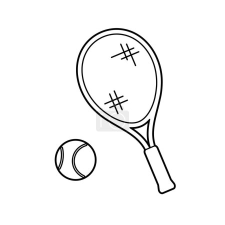 Téléchargez les illustrations : Raquette de tennis et ball.Illustration vectorielle facile à éditer. - en licence libre de droit