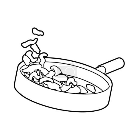 Téléchargez les illustrations : Faire frire les légumes dans une poêle Illustration vectorielle facile à éditer. - en licence libre de droit