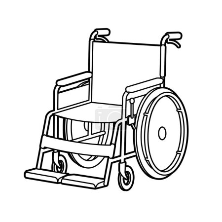 wheelchair. Normal type and self-propelled type. Diagonally forward.Vector illustration that is easy to edit.