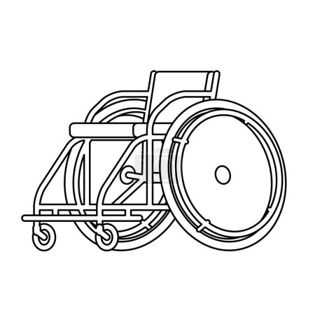 Téléchargez les illustrations : Fauteuil roulant pour compétition.Illustration vectorielle facile à éditer. - en licence libre de droit